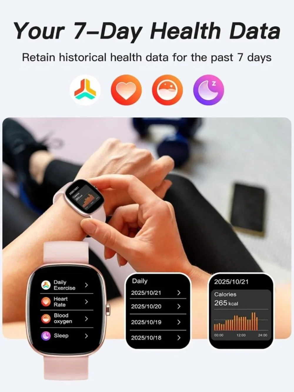1.8” Fitness Tracker Watch - No Bluetooth/App Needed, Activity Monitor & Step